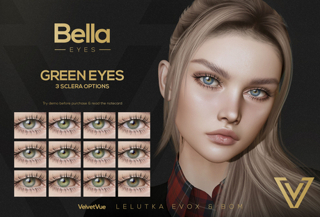 Second Life Marketplace - [ VelvetVue ] Bella :: Green eyes